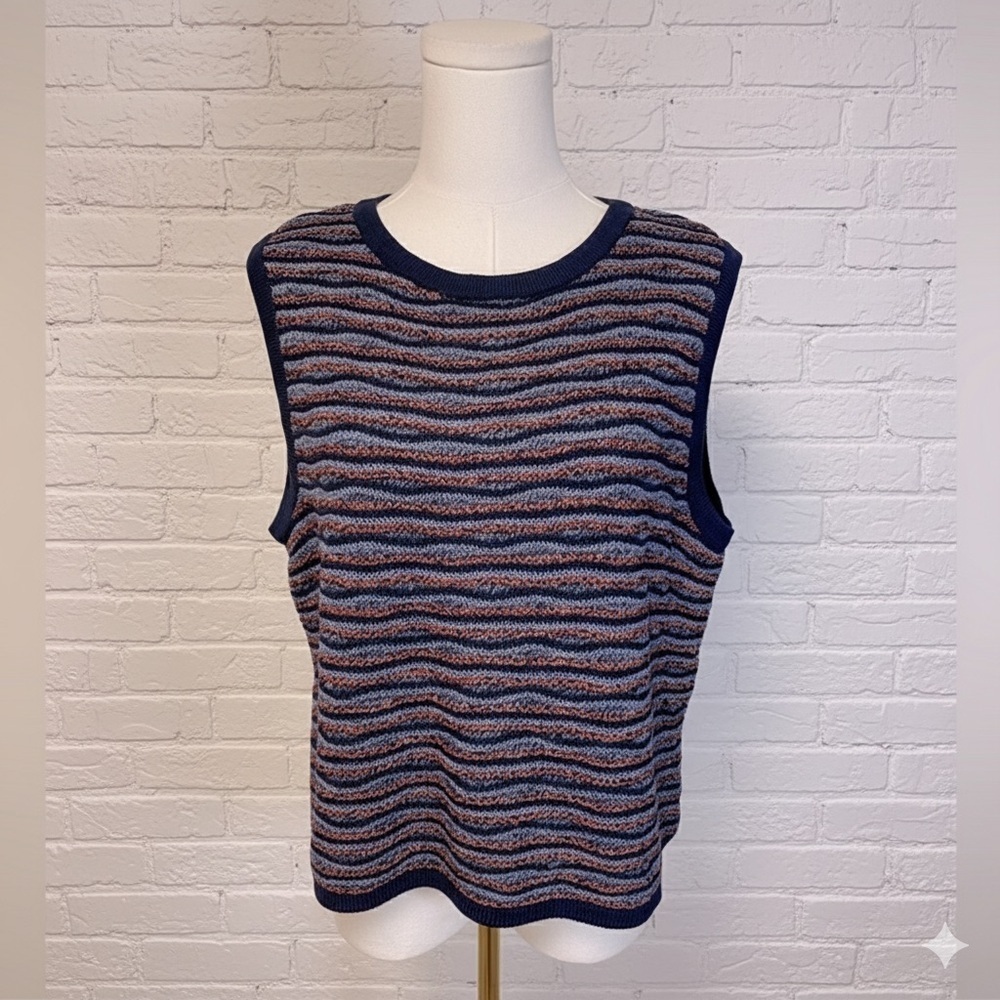 St. John Sport By Marie Gray Sparkly Striped Knit Tank dog shoe blouse